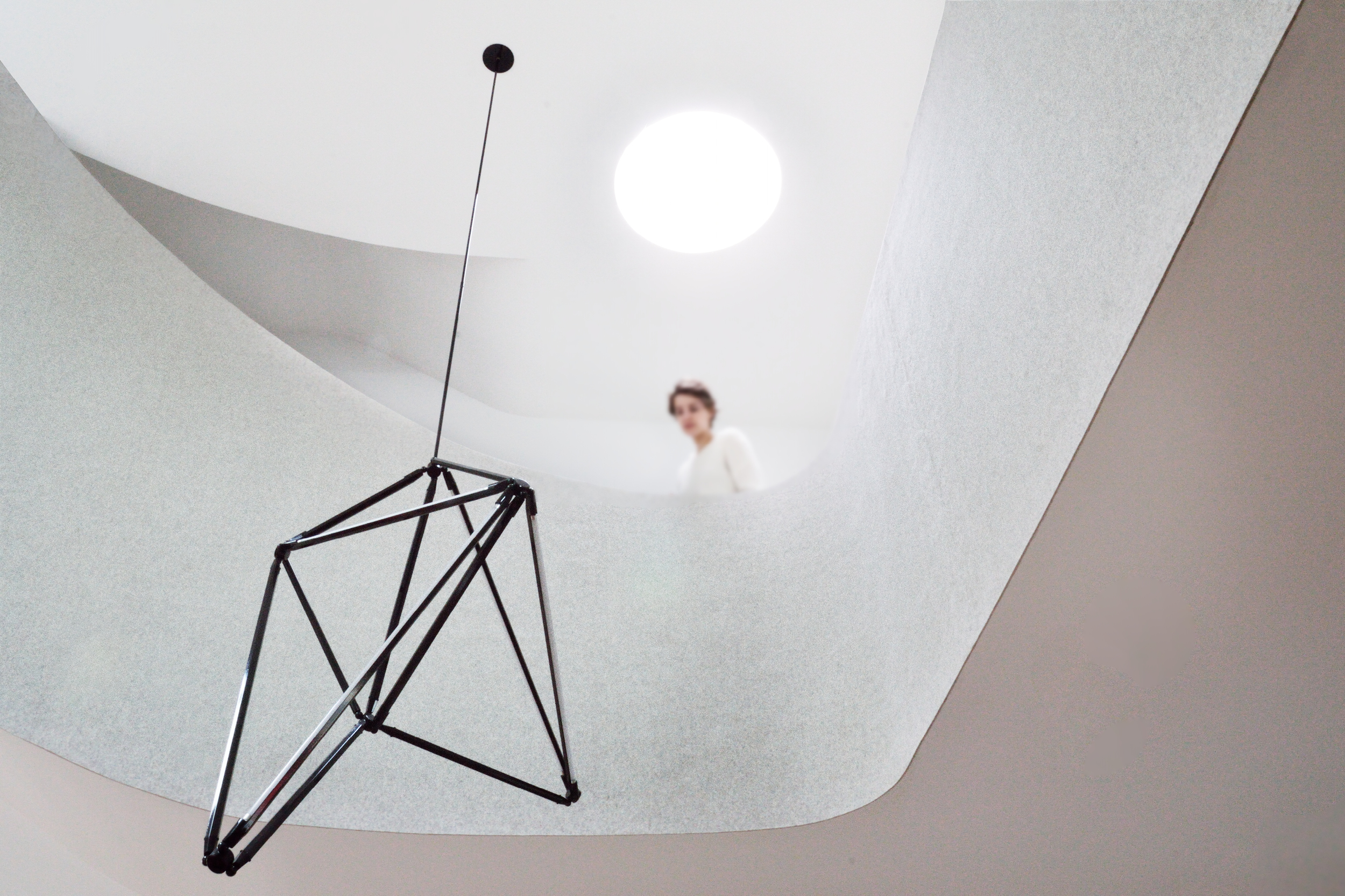 Sculptural staircase and skylight focal point at Young Projects' Wythe Townhouse